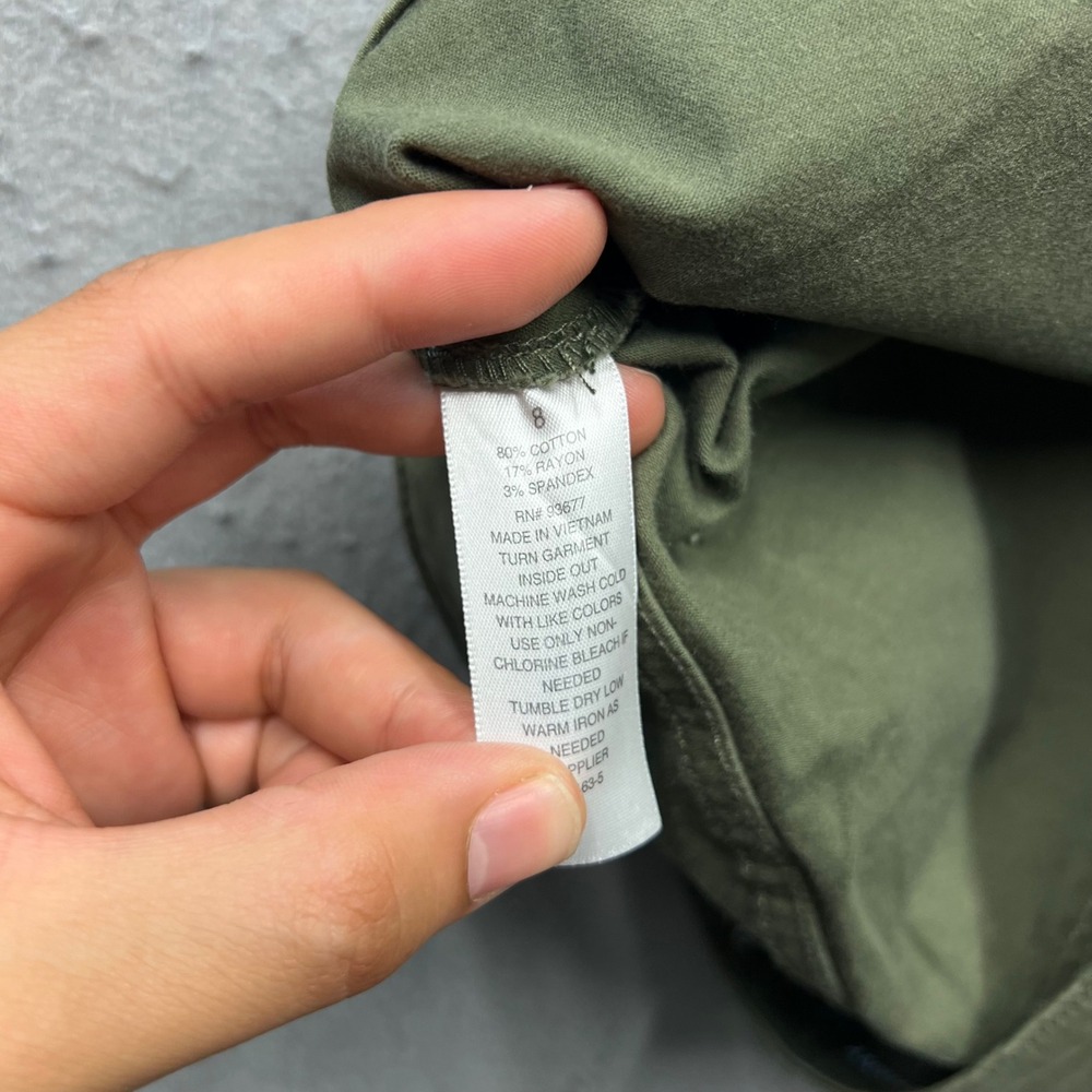 a.n.a Womens Cargo Skinny Pants Size 8 Oregano Green Mid Rise Soft Stretch NWT - Picture 5 of 8